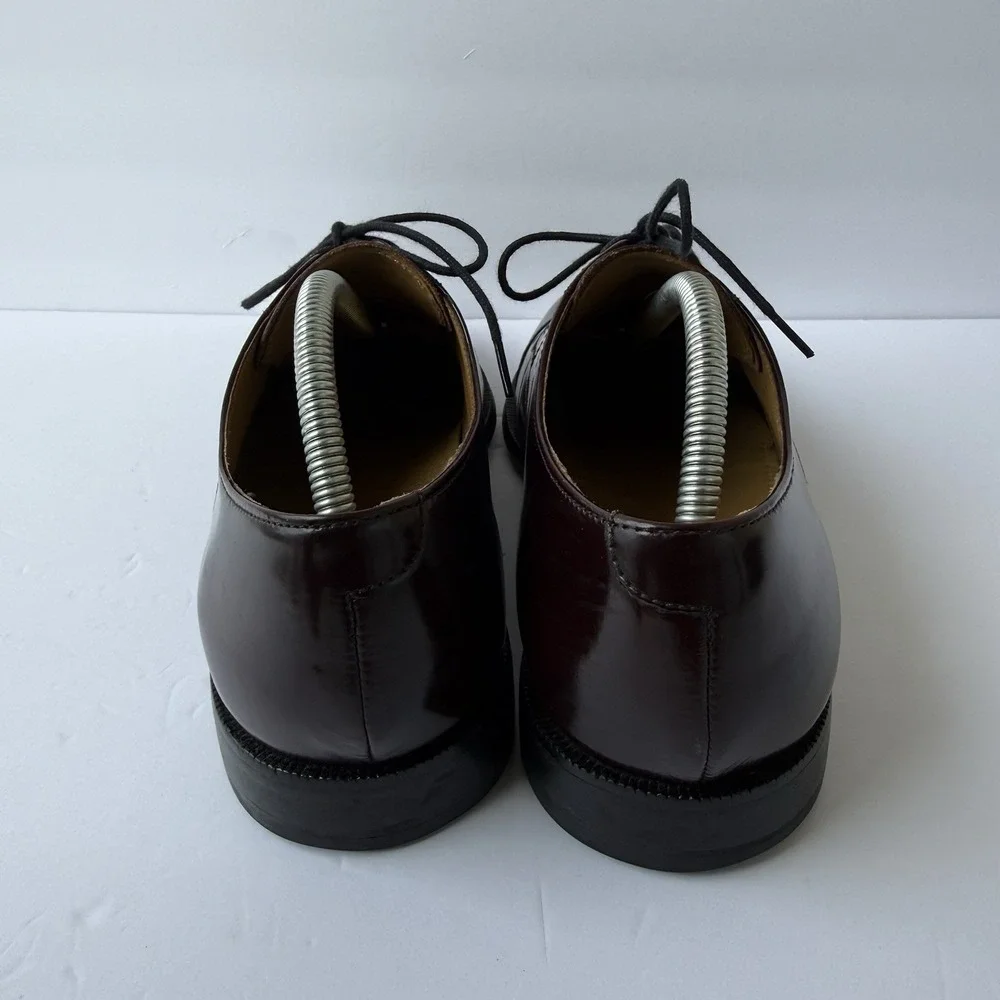 Cole Haan Men's 9D Burgundy Oxblood Leather Cap Toe Oxford Dress Shoes Lace Up